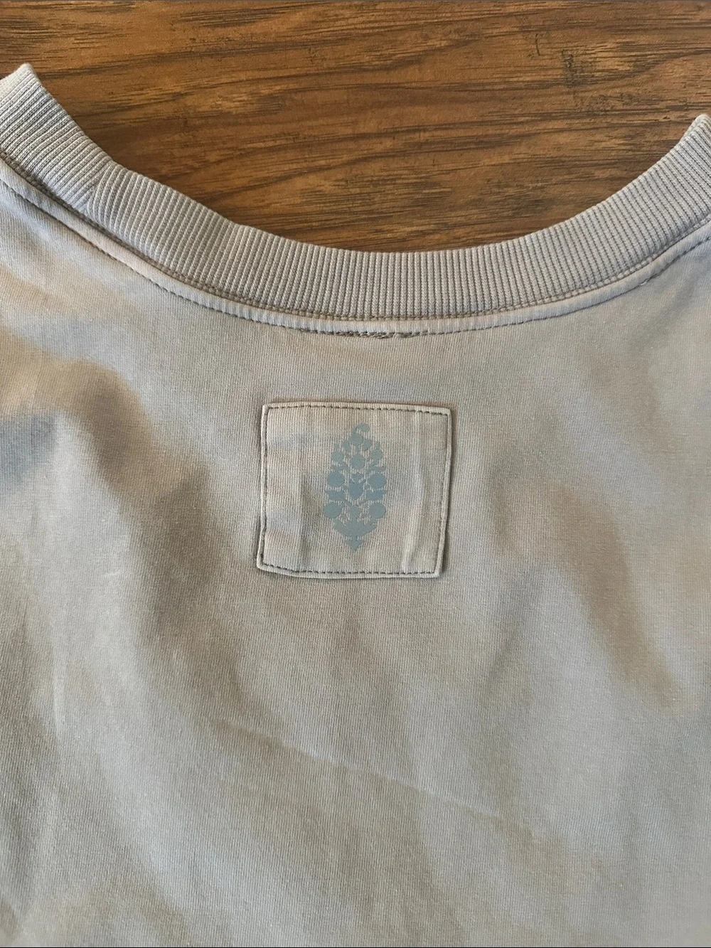 Free People Taupe Twist-Front Crop Tee
